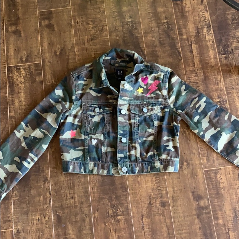 A camouflage jean jacket